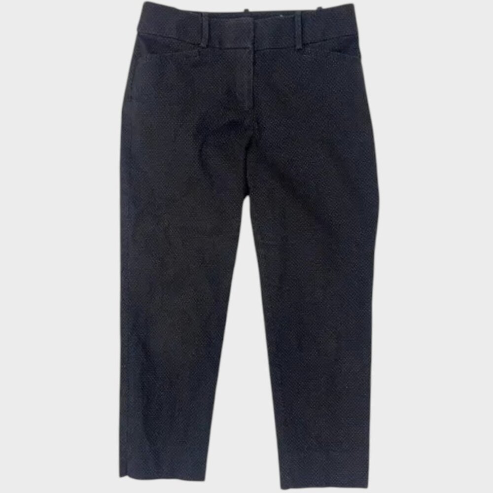 LOFT Julie 2P Black Polka Dot Cropped Pants Cotton Spandex